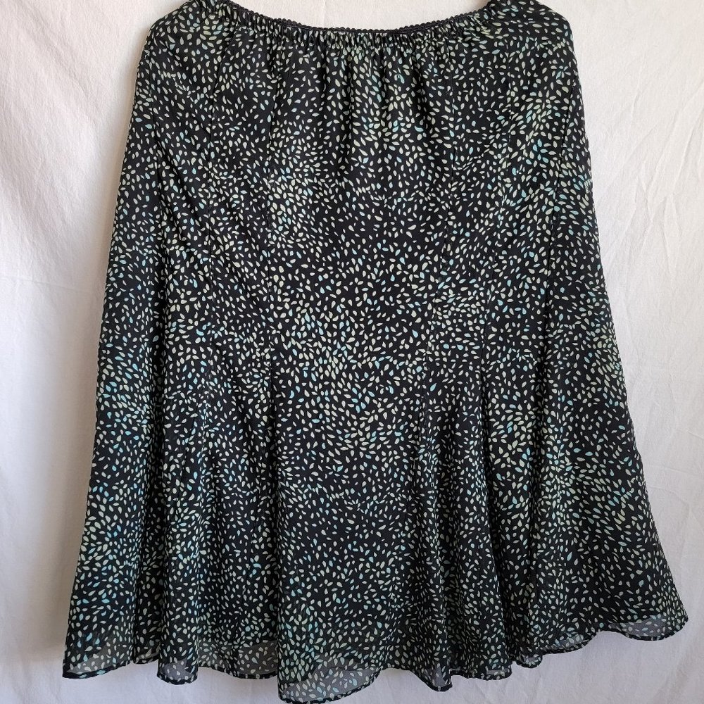 Womens east5th Floral Green Yellow Chiffon Lined BOHO Skirt Size 6